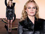 Diane Kruger, 47, looks sexy in satin black for YSL show during。